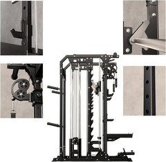 All-In-One B52 Standard Home Gym Smith Machine with Power Rack Cable Dual Pulley