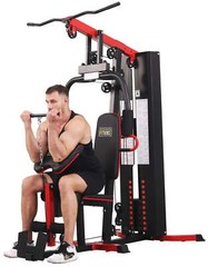 Multifunctional Full Home Gym System Workout Station with 122.5 Lbs Weight Stack