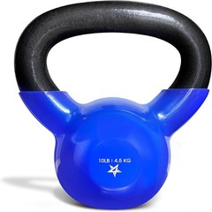 10 lb Vinyl Coated Cast Iron Kettlebell – Durable Home Gym Fitness Equipment