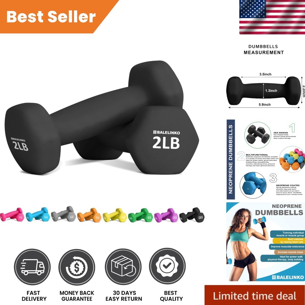 Lightweight Portable Dumbbells 2 lb Set: Perfect for Strength Training & Toning