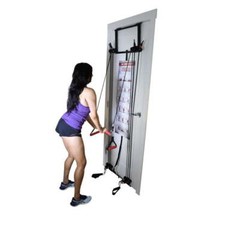 Tower 200 Door Gym Full Body Fitness System + Straight Bar, DVD, Chart