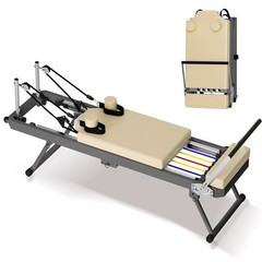 Foldable Pilates Reformer Machine & Equipment with Springs for Home Gym Workout