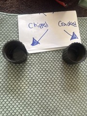 DAMAGED Total Gym Elite Rubber End Caps Black (2 Have Screws To Secure Them)