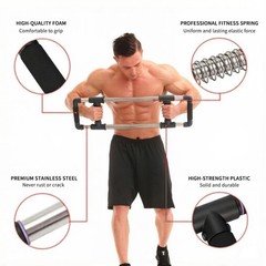 GOFITNESS Push Down Bar Chest Trainer – Home 90LBS – Men – Strong, Black