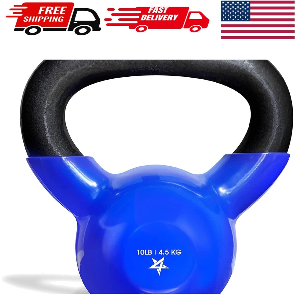 Versatile 10 lb Vinyl Kettlebell – Strength Training for All Fitness Levels