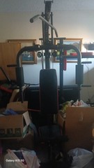 Home Workout Station With All The Peices On It