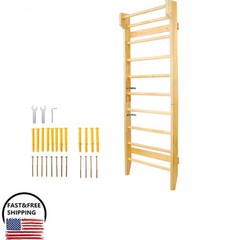 Swedish Ladder Wall Mounted Solid Wood Pull Up Bar Indoor Home Gym Stall Bar