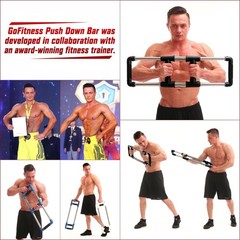 GOFITNESS Push Down Bar Chest Trainer – Home 90LBS – Men – Strong, Black