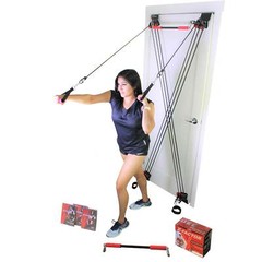 X Factor Door Gym Full Body Workout System + Straight Bar, DVD, Chart