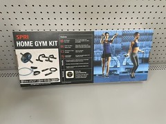 SPRI Home Gym Kit- Push Up Bars, Ab Wheel, Jump Rope, Resistance Tube