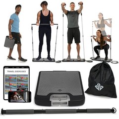 EVO Gym – Portable Home Gym Strength Training Advanced – 8 Bands (220 Pounds)
