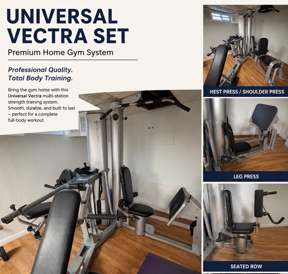 Universal Vectra Home Gym Multi-Station Chest/Shoulder/Leg Press Row w/ Stack