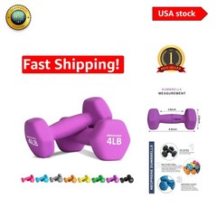 Durable Cast Iron Neoprene Dumbbells – 4lb Pair for All Ages and Fitness Levels