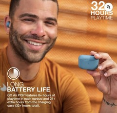 JLab Go POP+ True Wireless Bluetooth Earbuds, iOS, Android, Headphones