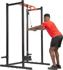 Heavy-Duty Power Cage Upgrade: Lat Pull Down, J Hook, and Dip Bar Attachments=~~