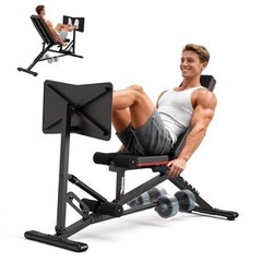 Leg Press Machine, Adjustable Weight Bench with Leg Extension, PM35-Black