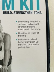 New Fila Home Gym Fitness Workout Kit Ab Wheel Push Up & Pull Up Bars