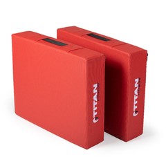 Titan Fitness Red Silencer Drop Pad Set, Weightlifting Drop Pads, 6in Crash Pads