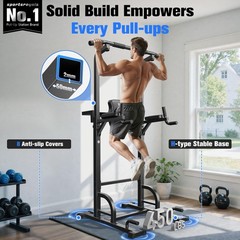 Sportsroyals Power Tower Dip Station Pull Up Bar for Home Gym Strength