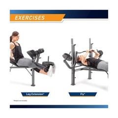 Marcy Standard Weight Bench Incline with Leg Developer and Butterfly Arms, Mu…