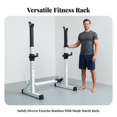 Adjustable Squat Rack Stable & Sturdy Bench Press Stand Heavy Duty