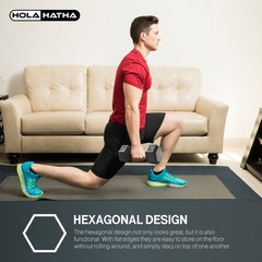 HolaHatha Iron Hexagonal Cast Home Exercise Dumbbell Free Weight, 45 Pounds