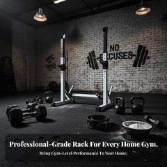 Adjustable Squat Rack Stable & Sturdy Bench Press Stand Heavy Duty
