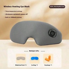 Wireless Heated Eye Mask, Rechargeable Sleep Mask with Adjustable Temperature