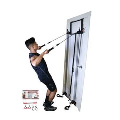 Tower 200 Door Gym Full Body Fitness System + Straight Bar, DVD, Chart