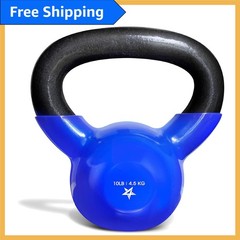 Vinyl Coated Kettlebell 10 LB with Smooth Handle for Enhanced Grip and Stability