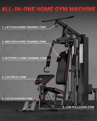 Multifunctional Home Gym Equipment Home Gym Station with Pulley System 150LBS