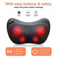 Shiatsu Back & Neck Massager with Heat, Deep Tissue Kneading Electric Massage…