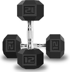 Black Hex 12 LB Dumbbell Pair | Perfect for Weight Loss & Strength Building