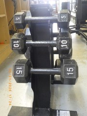 Cap Barbell 100 lb Cast Iron Hex Dumbbell Weight Set with Rack (TDY031407)