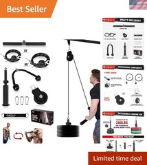 Portable & Durable Fitness Pulley System – 2 Exercise Modes for Home Training