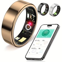 Smart Ring Health Tracker, IP65 Waterproof Monitor for Heart Rate & Fitness .