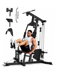 Home Gym Machine with Leg Press & Preacher Curl, Multi Function Home Gym