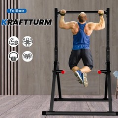 Folding Power Tower Dip Station Pull Up Bar Freestanding Height Adjustable M…