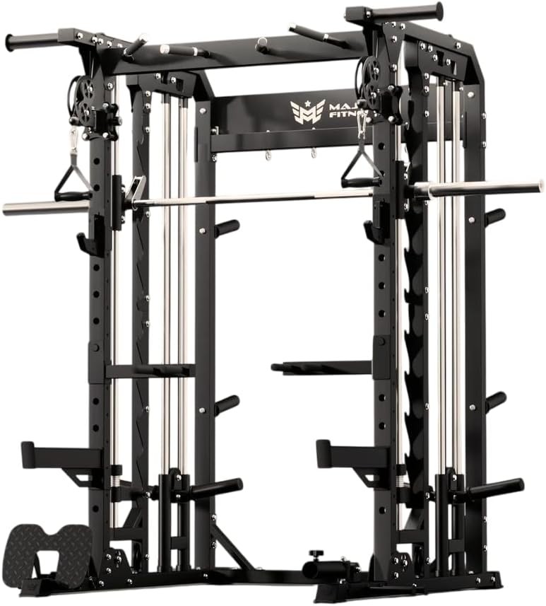 All-In-One B52 Standard Home Gym Smith Machine with Power Rack Cable Dual Pulley