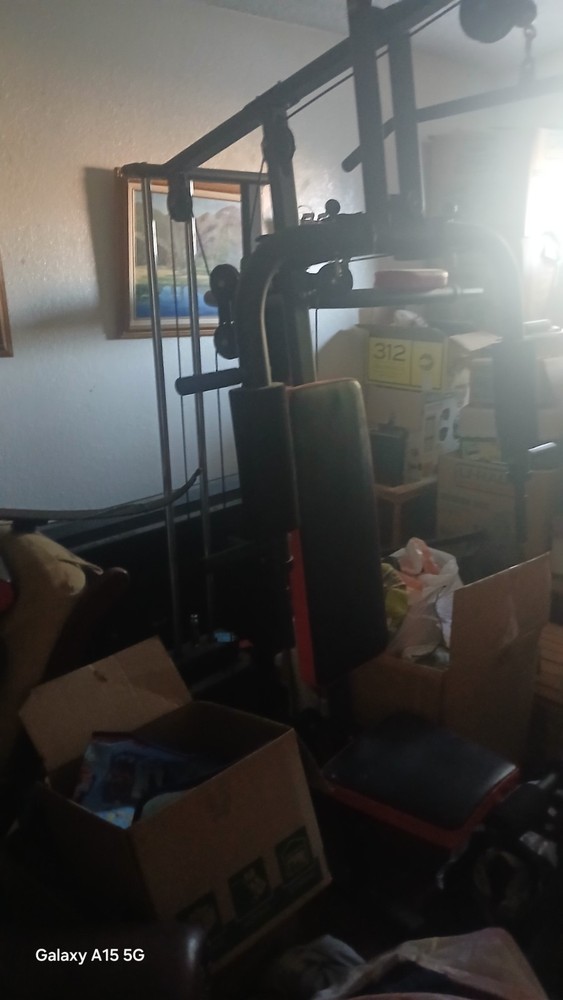 Home Workout Station With All The Peices On It