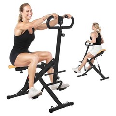 Squat & Rowing Machine – 12-Level Resistance Home Gym Equipment for Black