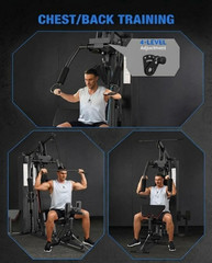 Versatile Home Gym – 150LB Weight Stack, Pulley System & Leg Press
