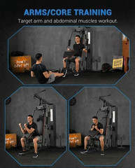 Versatile Home Gym – 150LB Weight Stack, Pulley System & Leg Press