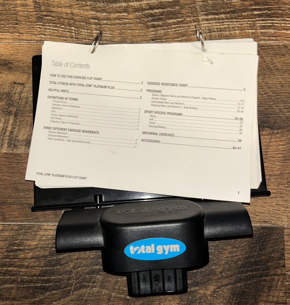 Total Gym platinum plus Exercise Flip Chart & Mount Stand