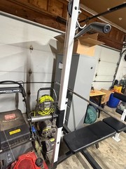 used bench press with leg press and lat pull down and free wights