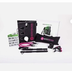 BodyBoss Home Gym 2.0 Full Portable Gym Home Workout Package Pink 2 Bands