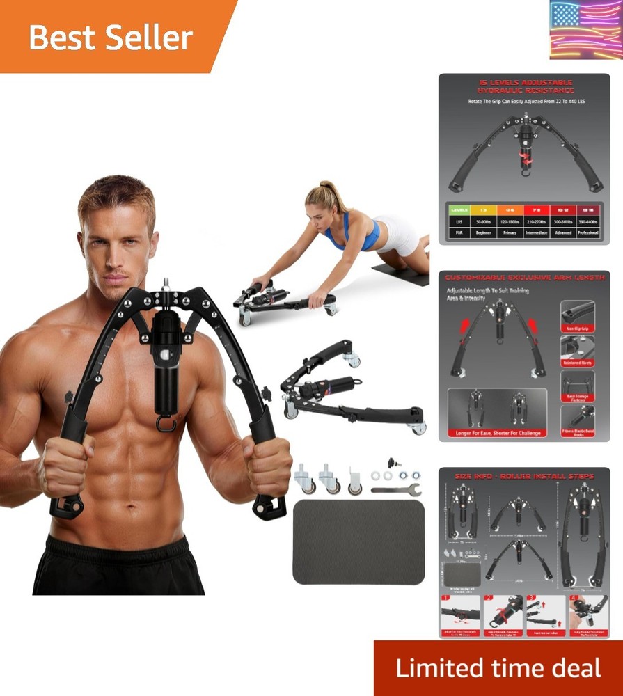 Twister Arm Trainer, 3-in-1 Adjustable Hydraulic Power Chest Workout Equipmen…