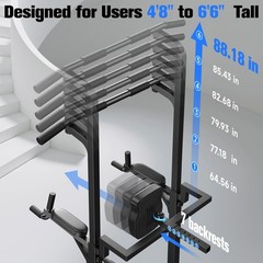 Power Tower Dip Station Pull Up Bar Home Gym 450LB Black 01 FB-19YTXS02 Strength