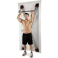 X Factor Door Gym Full Body Workout Fitness System + DVD, Chart, Straight Bar