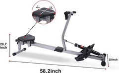 YSSOA Rowing Machine Rower Ergometer, with 12 Levels of Adjustable Black